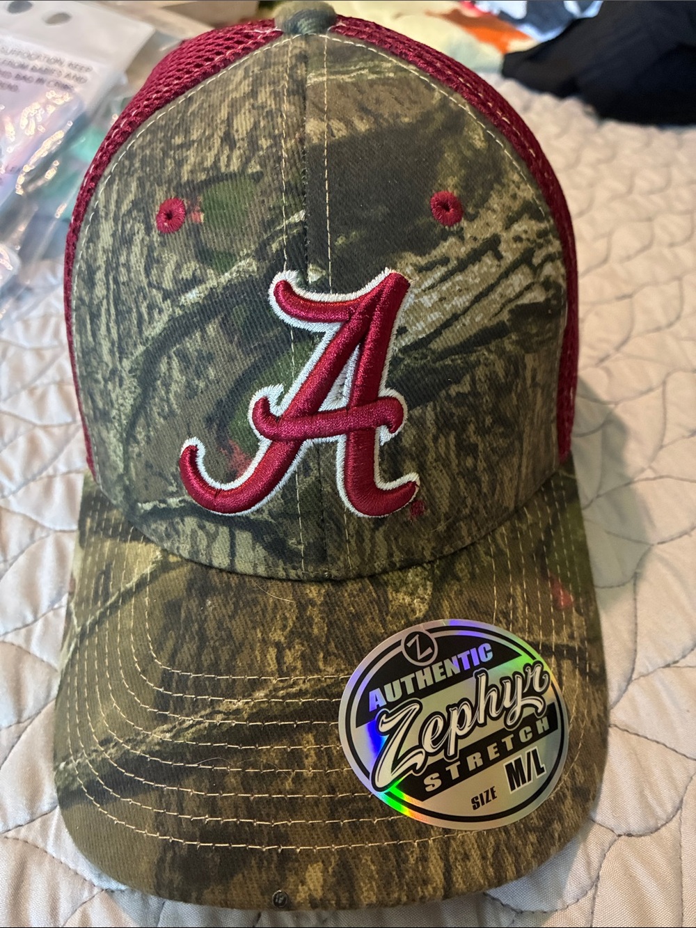 Zephyr Alabama 'A' Camo Cap with Maroon Mesh